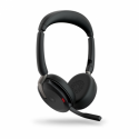 Jabra Evolve2 65 Flex MS Stereo - Headset - on-ear - Bluetooth - wireless - active noise cancelling - USB-C - black - Certified for Microsoft Teams
