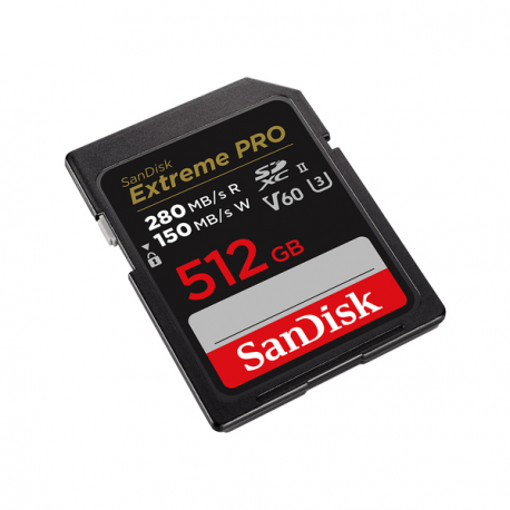 SanDisk Extreme Pro - Flash memory card - 512 GB - Video Class V60  /  UHS-II U3  /  Class10 - SDXC UHS-II - 1
