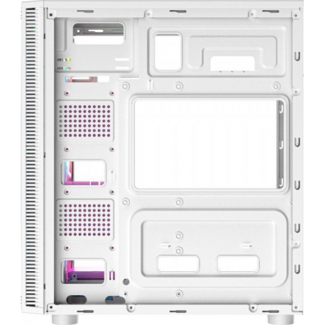 Gembird Fornax 500 - Tower - ATX - windowed side panel (glass) - no power supply (ATX) - white - USB / Audio - 3