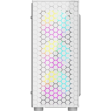 Gembird Fornax 500 - Tower - ATX - windowed side panel (glass) - no power supply (ATX) - white - USB / Audio - 6