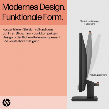 HP P24 G5 - P-Series - LED monitor - 23.8" - 1920 x 1080 Full HD (1080p) @ 75 Hz - IPS - 250 cd / m² - 1000:1 - 5 ms - HDMI, VGA, DisplayPort - black - for HP 250 G9 Notebook; Elite 600 G9, 800 G9; EliteDesk 800 G6; Pro 260 G9, 290 G9 - 9