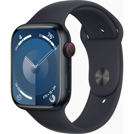 Apple Watch Series 9 GPS + Cellular 45mm Midnight Aluminium Case with Midnight Sport Band - M/L Apple