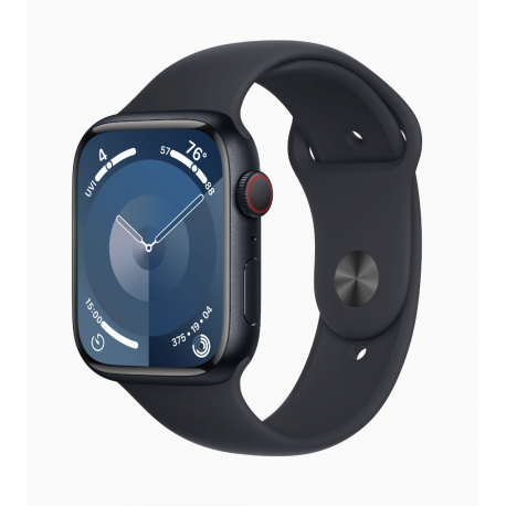 Apple Watch Series 9 GPS + Cellular 45mm Midnight Aluminium Case with Midnight Sport Band - M/L Apple