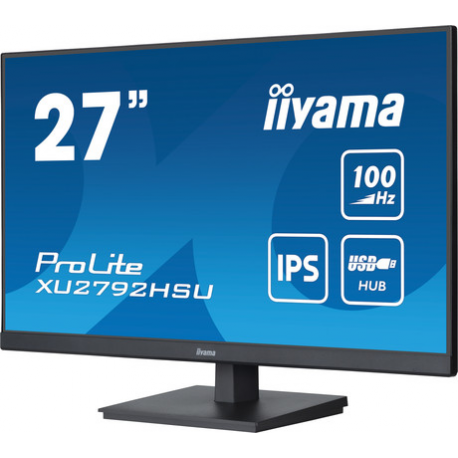 iiyama ProLite XU2792HSU-B6 - LED monitor - 27" - 1920 x 1080 Full HD (1080p) @ 100 Hz - IPS - 250 cd / m² - 1300:1 - 0.4 ms - HDMI, DisplayPort - speakers - matte black - 2