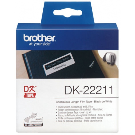 Brother DK-22211 - White - Roll (2.9 cm x 15.2 m) labels - for Brother QL-1050, 1060, 1110, 500, 550, 560, 570, 580, 600, 650, 700, 710, 720, 820 - 0