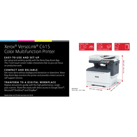 VersaLink C415 A4 Colour MFP 40ppm print / copy / scan / fax / ConnectKey