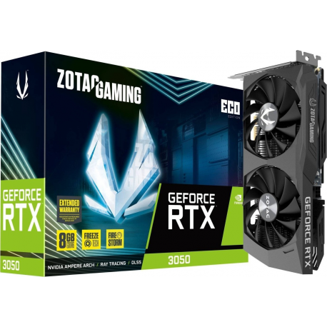 ZOTAC GAMING GeForce RTX 3050 ECO - Graphics card - GF RTX 3050 - 8 GB GDDR6 - PCIe 4.0 x8 - HDMI, 3 x DisplayPort - 0