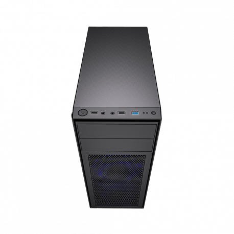 Gembird Fornax M100B - - ATX - windowed side panel (glass) - no power supply (ATX) - black - USB / Audio - 6