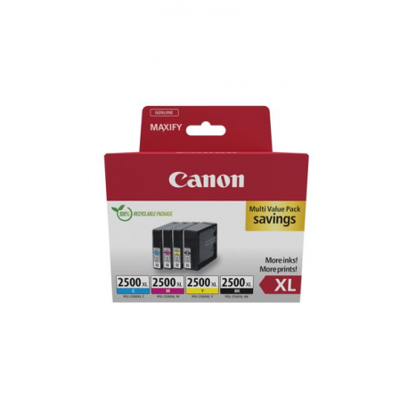 Canon PGI-2500XL BK / C / M / Y Multipack - 4-pack - XL - black, yellow, cyan, magenta - original - ink tank - 0