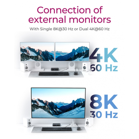 ICY BOX IB-HUB801-TB4 - Hub - 3 x Thunderbolt 4 + 1 x USB 3.2 Gen 2 - desktop - 1