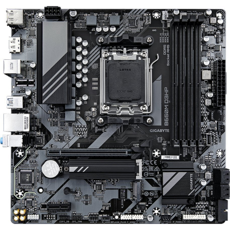 Gigabyte B650M D3HP - 1.0 - motherboard - micro ATX - Socket AM5 - AMD B650 Chipset - USB 3.2 Gen 1, USB-C 3.2 Gen 1 - 2.5 Gigabit LAN - onboard graphics (CPU required) - HD Audio (8-channel) - 2
