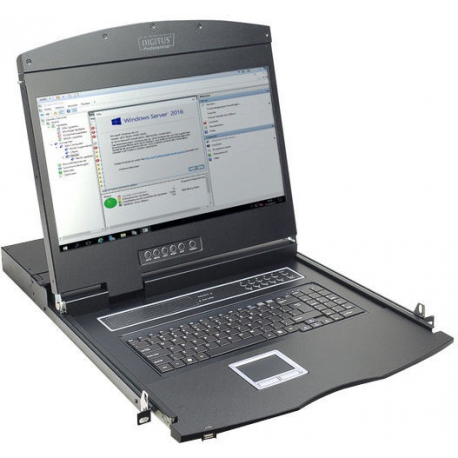 DIGITUS Modular console with 19inch TFT 48.3cm without keyboard without KVM module RAL 9005 - black - 0