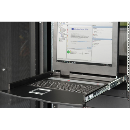 DIGITUS Modular console with 19inch TFT 48.3cm without keyboard without KVM module RAL 9005 - black - 6