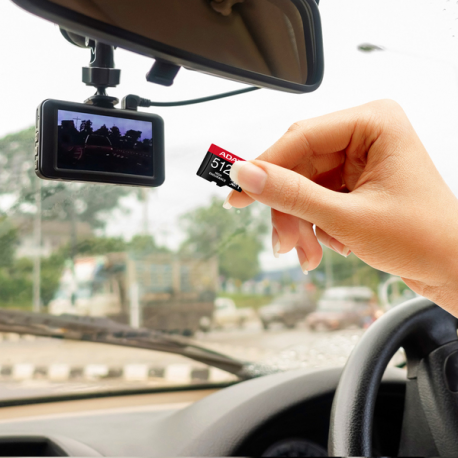 ADATA High Endurance - Flash memory card (microSDXC to SD adapter included) - 512 GB - A2  /  Video Class V30  /  UHS-I U3  /  Class10 - microSDXC UHS-I - 5