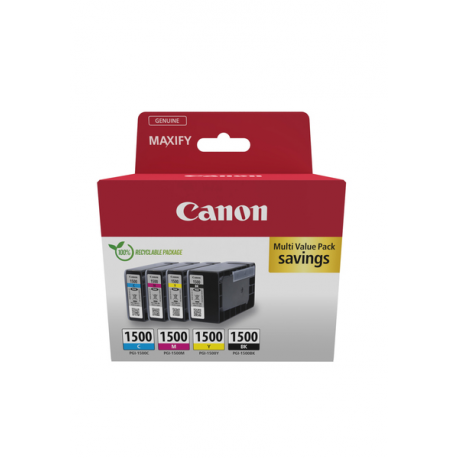 Canon PGI-1500 BK / C / M / Y Multipack - 4-pack - black, yellow, cyan, magenta - original - ink tank - 0