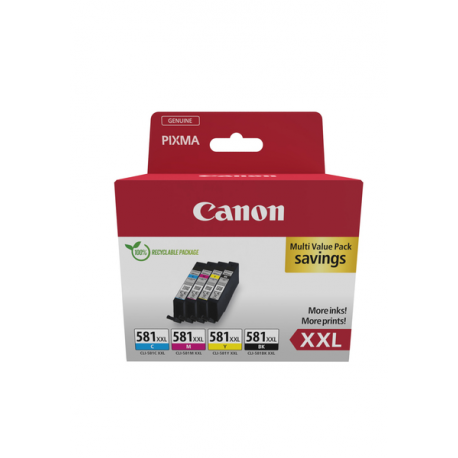 Canon CLI-581XXL C / M / Y / BK Multi Pack - 4-pack - 11.7 ml - XXL size - black, yellow, cyan, magenta - original - box - ink tank - 0