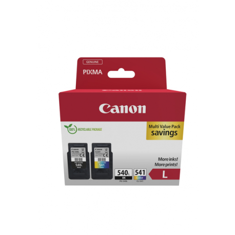 Canon PG-540L / CL-541XL Photo Value Pack - Glossy - 2-pack - High Yield - black, colour (cyan, magenta, yellow) - original - 100 x 150 mm 50 sheet(s) hanging box - ink cartridge  /  paper kit - for PIXMA MG3250, MG3550, MG3650, MG4250, MX395, MX455, MX475, MX525, MX535, TS5150, TS5151 - 0