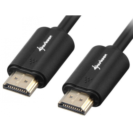 Sharkoon - HDMI cable with Ethernet - HDMI male to HDMI male - 1 m - shielded - black - 4K support - 0