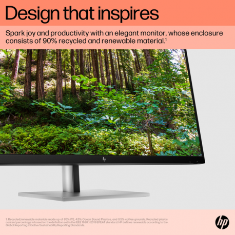 HP E32K G5 - E-Series - LED monitor - 31.5" - 3840 x 2160 4K UHD (2160p) @ 60 Hz - IPS - 350 cd / m² - 1000:1 - 5 ms - HDMI, DisplayPort, USB-C - speakers - black head, black and silver (stand) - 18