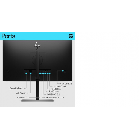 HP E27k G5 - E-Series - LED monitor - 27" (27" viewable) - 3840 x 2160 4K UHD (2160p) @ 60 Hz - IPS - 350 cd / m² - 1000:1 - 5 ms - HDMI, DisplayPort, USB-C - speakers - black head, black and silver (stand) - 8