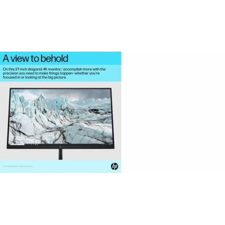 HP E27k G5 - E-Series - LED monitor - 27" (27" viewable) - 3840 x 2160 4K UHD (2160p) @ 60 Hz - IPS - 350 cd / m² - 1000:1 - 5 ms - HDMI, DisplayPort, USB-C - speakers - black head, black and silver (stand) - 11