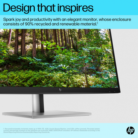 HP E27k G5 - E-Series - LED monitor - 27" (27" viewable) - 3840 x 2160 4K UHD (2160p) @ 60 Hz - IPS - 350 cd / m² - 1000:1 - 5 ms - HDMI, DisplayPort, USB-C - speakers - black head, black and silver (stand) - 14