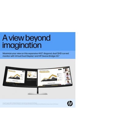 HP E45c G5 - E-Series - LED monitor - curved - 44.5" - 5120 x 1440 Dual Quad HD @ 165 Hz - VA - 400 cd / m² - 3000:1 - 3 ms - HDMI, DisplayPort, USB-C - speakers - black head, black and silver (stand) - 5