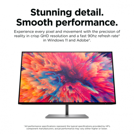 HP Z24q G3 - LED monitor - 23.8" - 2560 x 1440 QHD @ 90 Hz - IPS - 400 cd / m² - 1000:1 - HDR400 - 5 ms - HDMI, DisplayPort - 8