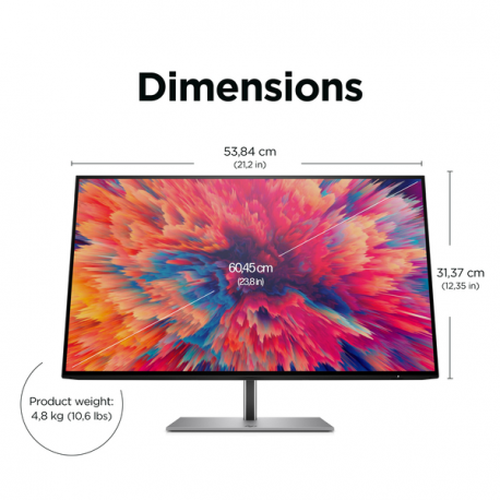 HP Z24q G3 - LED monitor - 23.8" - 2560 x 1440 QHD @ 90 Hz - IPS - 400 cd / m² - 1000:1 - HDR400 - 5 ms - HDMI, DisplayPort - 23