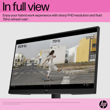 HP P22 G5 - P-Series - LED monitor - 21.5" - 1920 x 1080 Full HD (1080p) @ 75 Hz - IPS - 250 cd / m² - 1000:1 - 5 ms - HDMI, VGA, DisplayPort - black - 3