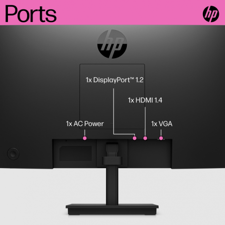 HP P22 G5 - P-Series - LED monitor - 21.5" - 1920 x 1080 Full HD (1080p) @ 75 Hz - IPS - 250 cd / m² - 1000:1 - 5 ms - HDMI, VGA, DisplayPort - black - 13