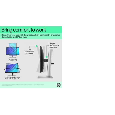 HP E22 G5 - E-Series - LED monitor - 21.5" (21.5" viewable) - 1920 x 1080 Full HD (1080p) @ 75 Hz - IPS - 250 cd / m² - 1000:1 - 5 ms - HDMI, DisplayPort, USB - black, black and silver (stand) - 10