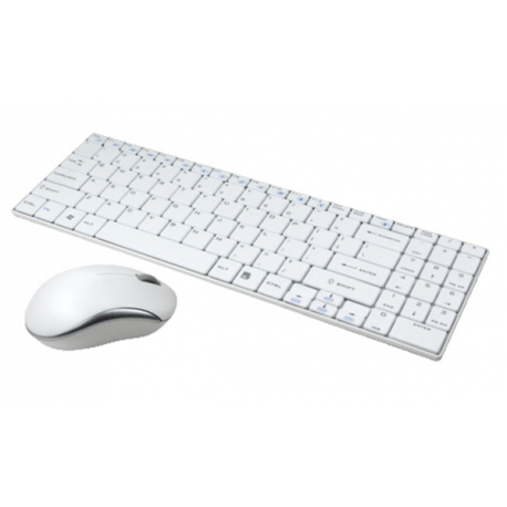LogiLink Combo Set with Autolink - Keyboard and mouse set - wireless - 2.4 GHz - German - white - 5