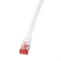 LogiLink SlimLine - Patch cable - RJ-45 (M) to RJ-45 (M) - 50 cm - U / FTP, PiMF - CAT 6 - molded, snagless, flat - white