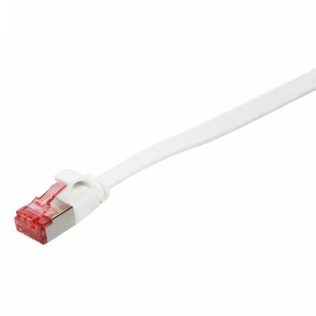 LogiLink SlimLine - Patch cable - RJ-45 (M) to RJ-45 (M) - 50 cm - U / FTP, PiMF - CAT 6 - molded, snagless, flat - white - 3