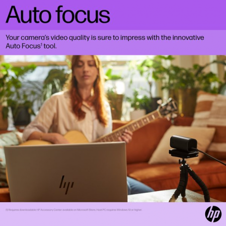 HP 965 Streaming - Webcam - colour - 8 MP - 3840 x 2160 - audio - USB 3.0 - 22