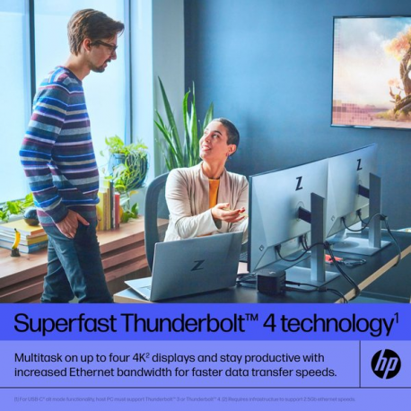 HP Thunderbolt Dock G4 - Docking station - USB-C  /  Thunderbolt 4 - HDMI, 2 x DP, Thunderbolt, USB-C - GigE, 2.5 GigE - 280 Watt - with combo cable - United Kingdom - 19