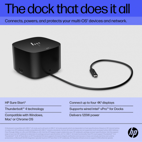 HP Thunderbolt Dock G4 - Docking station - HDMI, 2 x DP, Thunderbolt, USB-C - GigE, 2.5 GigE - 120 Watt - United Kingdom - 5