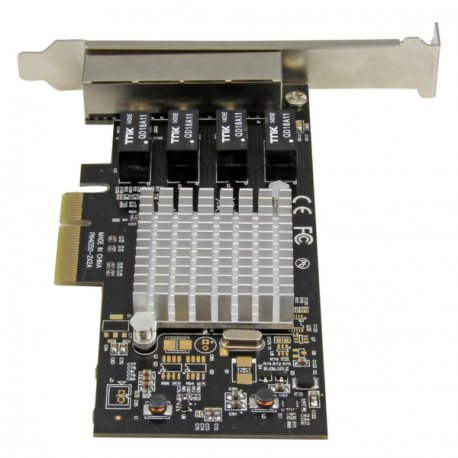 StarTech.com 4 Port PCIe Network Card - RJ45 Port - Intel i350 Chipset - Ethernet Server / Desktop Network Card - Dual Gigabit NIC Card (ST4000SPEXI) - Network adapter - PCIe x4 low profile - GigE - 1000Base-T - black - for P/N: BNDTB10GI, BNDTB210GSFP, BNDTB310GNDP, BNDTB410GSFP, BNDTB4M2E1, BNDTBUSB3142 - 1