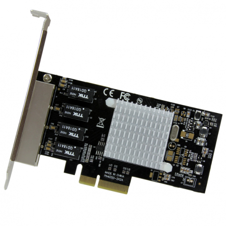 StarTech.com 4 Port PCIe Network Card - RJ45 Port - Intel i350 Chipset - Ethernet Server / Desktop Network Card - Dual Gigabit NIC Card (ST4000SPEXI) - Network adapter - PCIe x4 low profile - GigE - 1000Base-T - black - for P/N: BNDTB10GI, BNDTB210GSFP, BNDTB310GNDP, BNDTB410GSFP, BNDTB4M2E1, BNDTBUSB3142 - 3