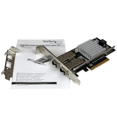 StarTech.com 10G Network Card - 2x 10G Open SFP+ Multimode LC Fiber Connector - Intel 82599 Chip - Gigabit Ethernet Card (PEX20000SFPI) - Network adapter - PCIe 2.0 x8 low profile - 10 GigE - 10GBase-LR, 10GBase-SR, 10GBase-LRM - black - for P / N: BNDTB10GI, BNDTB210GSFP, BNDTB310GNDP, BNDTB410GSFP, BNDTB4M2E1, BNDTBUSB3142 - 5