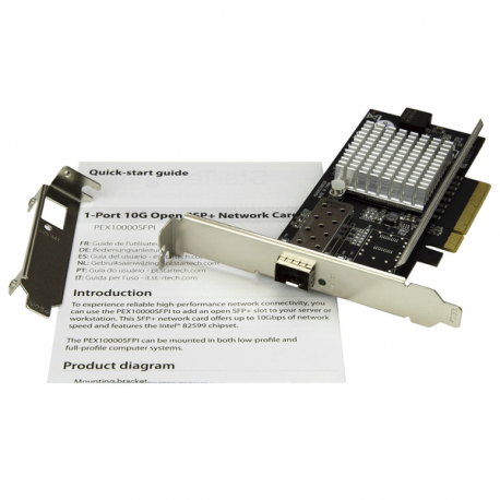 10G OPEN SFP+ NIC - PCIE (StarTech.com 1 Port 10G Open SFP+ Netzwerkkarte - PCIe - Intel Chip - MM/SM - PCI Express 10G NIC mit  - 2