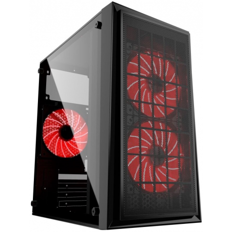 Gembird FORNAX-950R - Tower - micro ATX - windowed side panel - no power supply (ATX / PS/2) - black - USB/Audio - 0