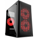 Gembird FORNAX-950R - Tower - micro ATX - windowed side panel - no power supply (ATX / PS/2) - black - USB/Audio