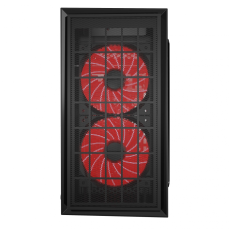 Gembird FORNAX-950R - Tower - micro ATX - windowed side panel - no power supply (ATX / PS/2) - black - USB/Audio - 2