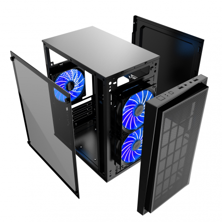 GEMBIRD CCC-FORNAX-950B Gaming design PC case 3 x 12 cm fans blue