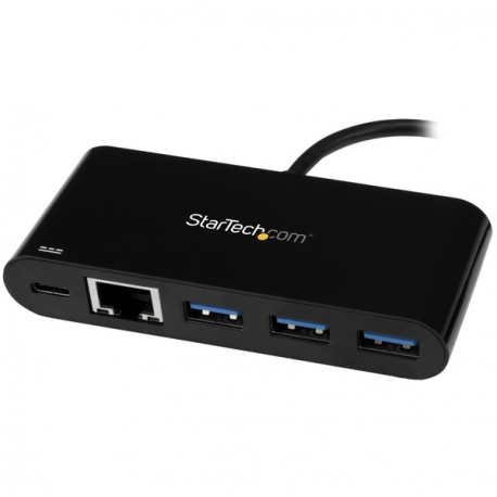 StarTech.com USB C to Ethernet Adapter - 3 Port - with Power Delivery (USB PD) - Power Pass Through Charging - USB C Adapter (US1GC303APD) - Network adapter - USB-C - Gigabit Ethernet - black - 8