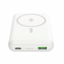 Celly MAGPB10000 - Power bank - magsafe, wireless - 10000 mAh - 15 Watt - 3 A - 2 output connectors (USB, 24 pin USB-C) - white