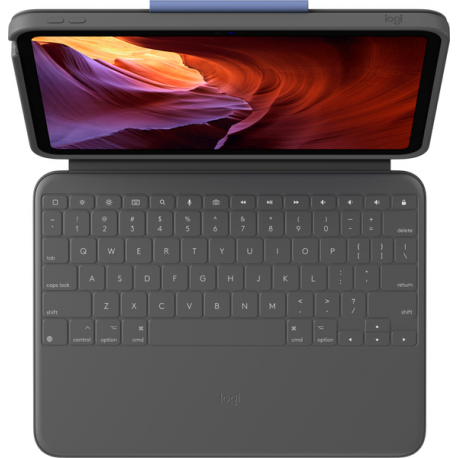 Logitech Rugged Folio - Keyboard and folio case - Apple Smart connector - QWERTZ - German - graphite - 2