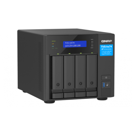 QNAP TVS-H474 - NAS server - 4 bays - SATA 6Gb/s - RAID 0, 1, 5, 6, 10, JBOD, RAID TP, TM - RAM 8 GB - Gigabit Ethernet / 2.5 Gigabit Ethernet - iSCSI support - 8